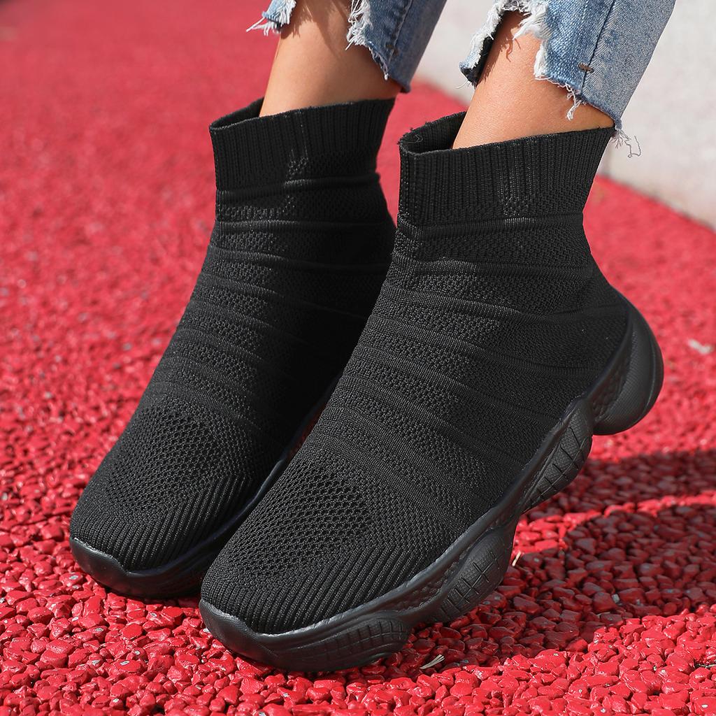 Frühling und Herbst neue fliegende gewebte Übergröße Freizeitsportschuhe High-Top atmungsaktiv rutschfest Paar Übergröße Stiefeletten