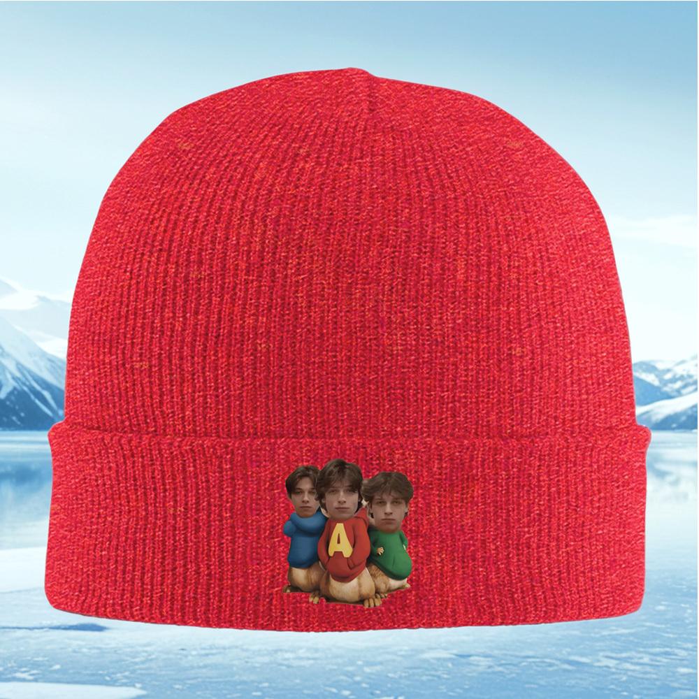 

Chipmunks trio faces wearing clothes Men Women Unisex Knitted Hat Beanie Pullover Cap Winter Thermal Warm Christmas Outdoor Cycl