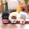 Doll Keyring Pendant, Mini Size Portable Keychain Soft Velvet Fabric Fried Hair Glasses Doll, Durable Accessory for Bags Keys Backpacks Small Hanging