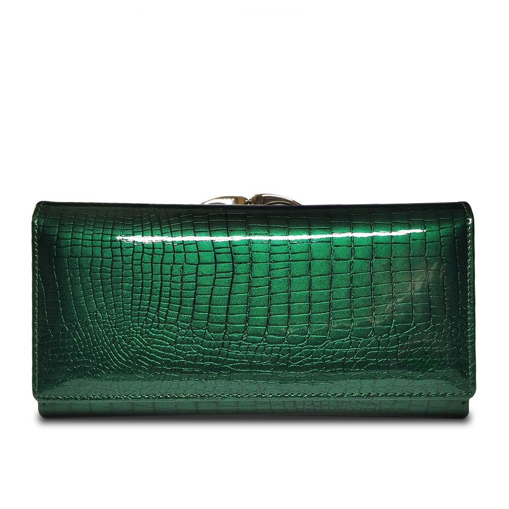 Женский кошелек и клатч из натуральной кожи в европейско-американском стиле зелёный