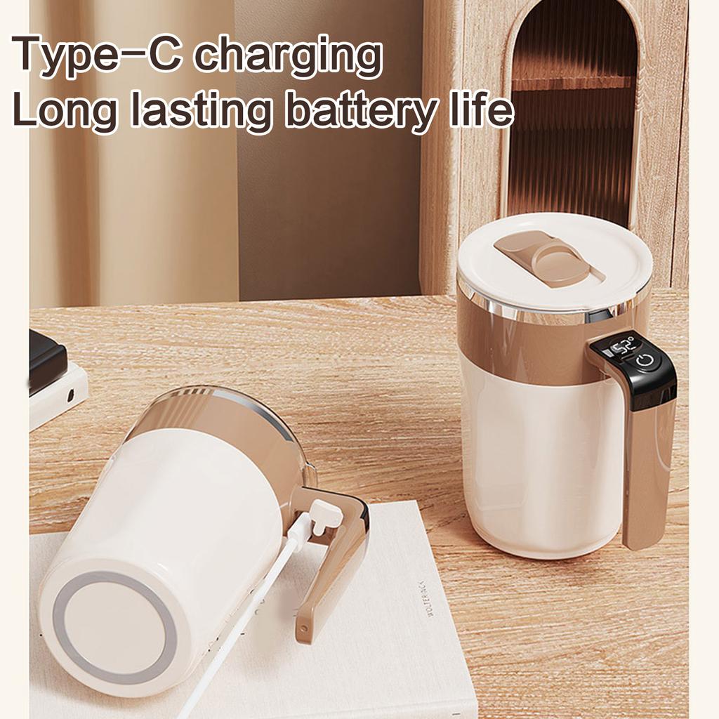 Mug Magnétique à Mélange Automatique Rechargeable Tasse à Mélanger avec Affichage LED de la Température pour Café/Lait/Poudre de Protéines