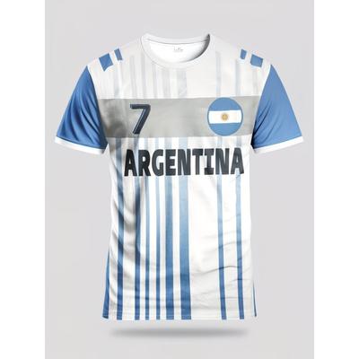 New Summer Men's 3D Digital Printed Soccer Jersey, Loose Fit, Breathable, Quick-Drying, Short-Sleeve Sports Training Jersey