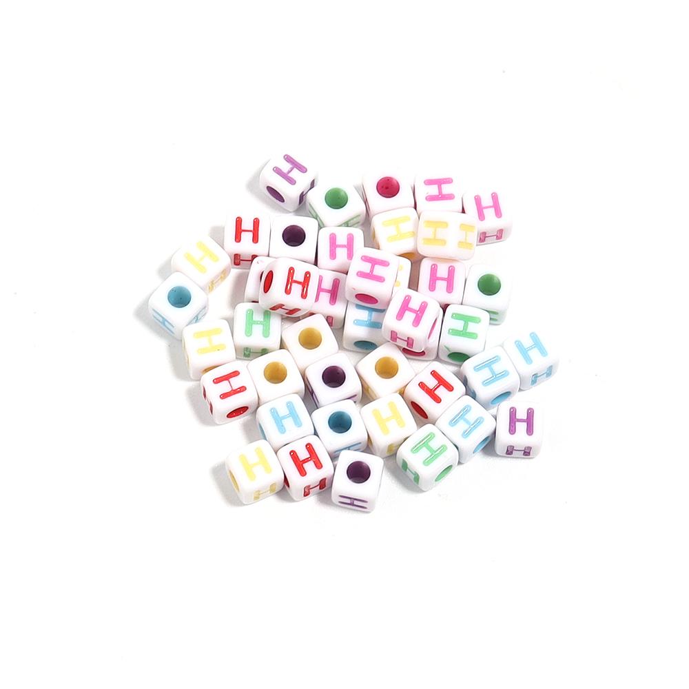 100pcs/lot  A-Z Acrylic Letter Bead Square Loose Spacer Alphabet Beads for DIY Bracelet Necklace Jewelry Making Supplies