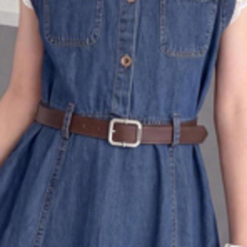 Girls Korean Fashion Sleeveless Denim Dress - 2026 Style 130 cm