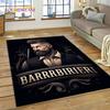 Fashion Barber Shop Logo Skull Vintage Rug Carpet for Living Room Bedroom Decor,Floor Mat Non-slip Decoration for Sofa Doormat