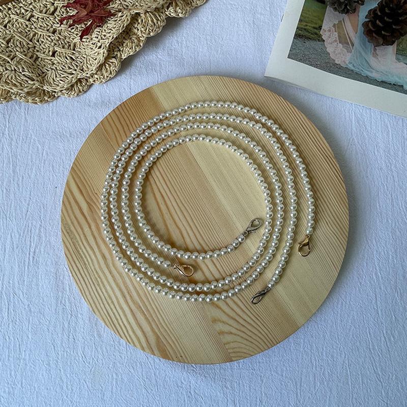 Pearl Beaded Phone Lanyard for iPhone 16/16 Plus/16 Pro/16 Pro Max 110cm Crossbody Chain Strap