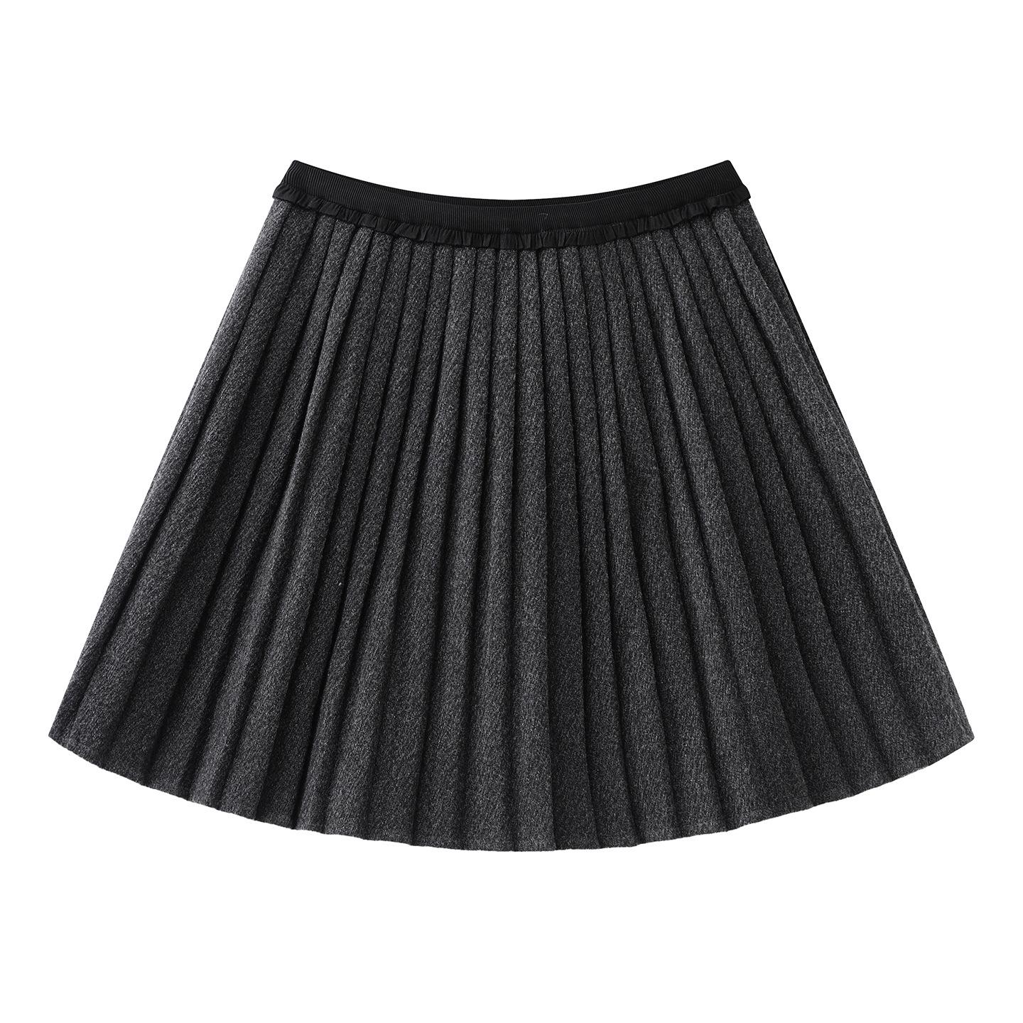 

2026 Spring Women s Pleated A-Line Skirt DD3997: Age-Reducing, Simple, Five-Point Design Large серый
