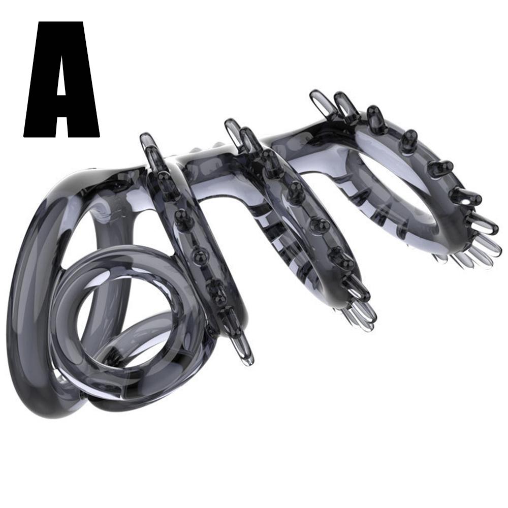 Male Enlargement Penis Extender Reusable Condom Erection Penis Sleeve Delay Ejaculation Sex Toys for Men Pumps & Enlargers