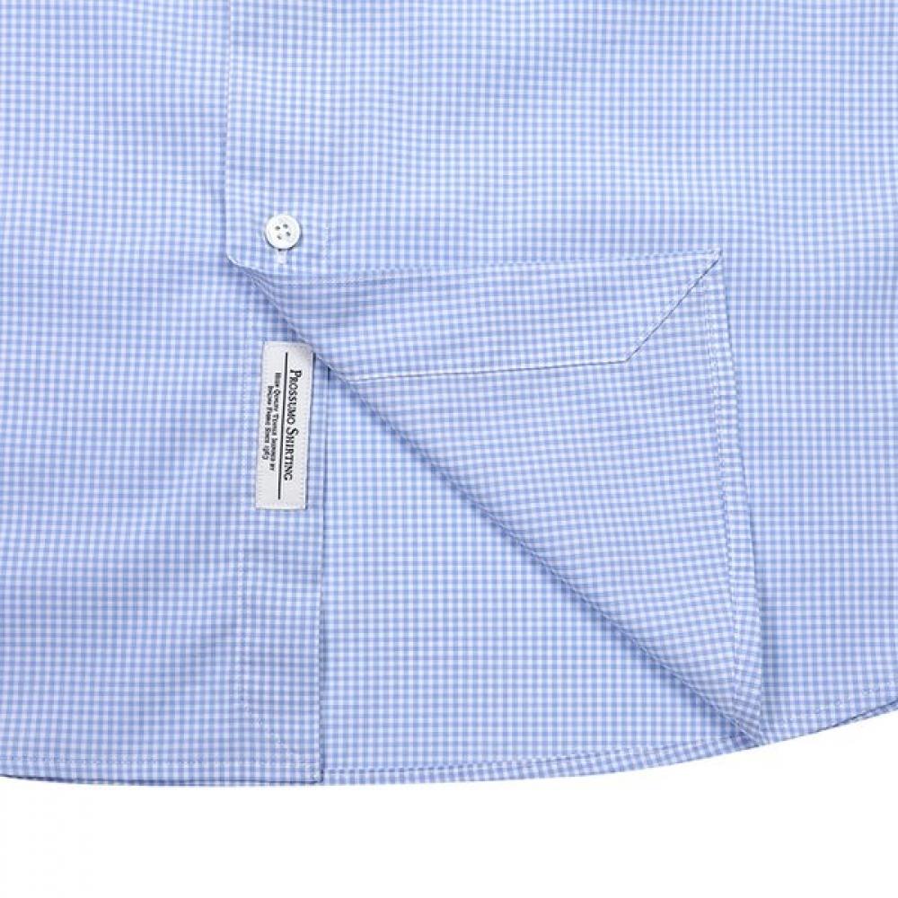 Vanbrough Plain Mini Check English Collar Slim Shirt Bossl1130 Bu