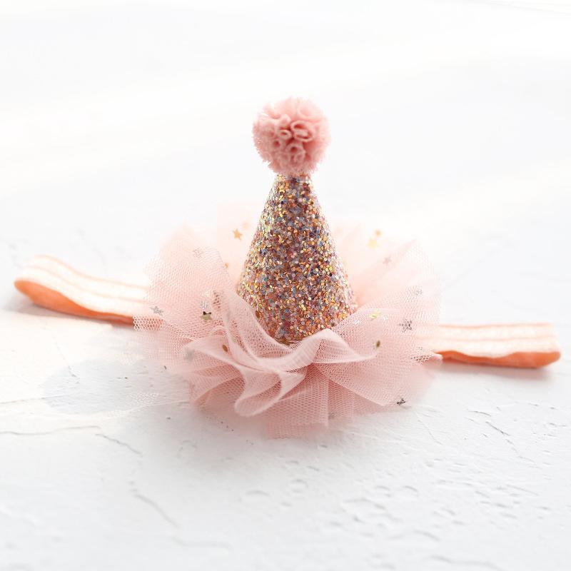Glitter Birthday Hat Hair Accessory Shiny Star Decor Headwear for Kids Birthday Party Holiday Cosplay Dress Up Favors