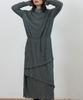 Wioi Pleats Layered Dress_Charcole