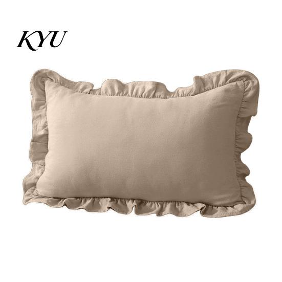 Cuscini Decorativi da Ufficio Interno, Federa per Cuscino Ruffle, Cotone a Quadri con Bordo Arricciato, Federe Ruffled Vintage 18x18 Pollici, Copertura 20x12