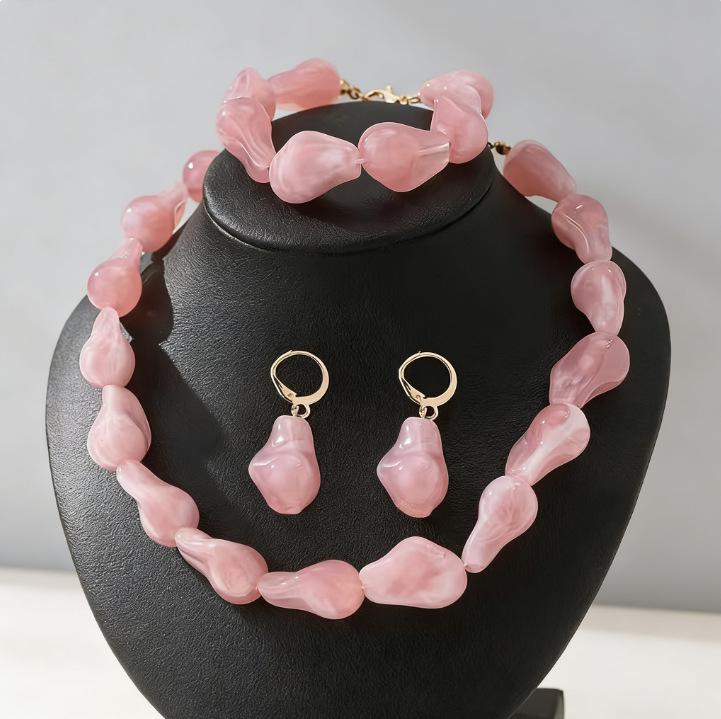 Baroque Pearl Choker, Bracelet & Earrings Set
