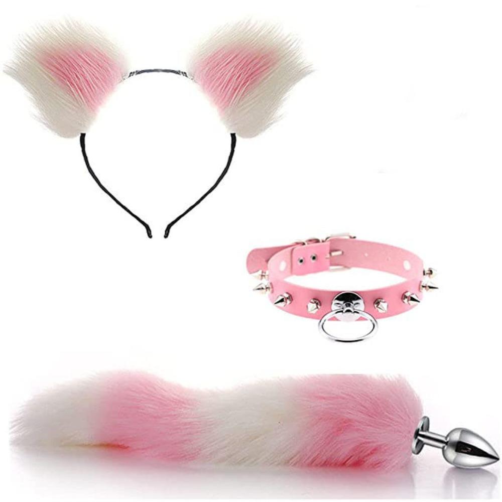 Erotic Ear Hairpin Vestibule Anal Plug Female Utensils Sex Toys Sm Metal Erotic Set Foxtail Four Sets