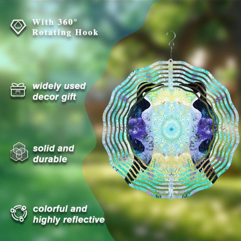10 Inch Hanging Wind Spinner with 360 Degree Hook for Balcony Garden Decor Spring Summer Outdoor DecorationMetal Wind Chimes for Home Decor