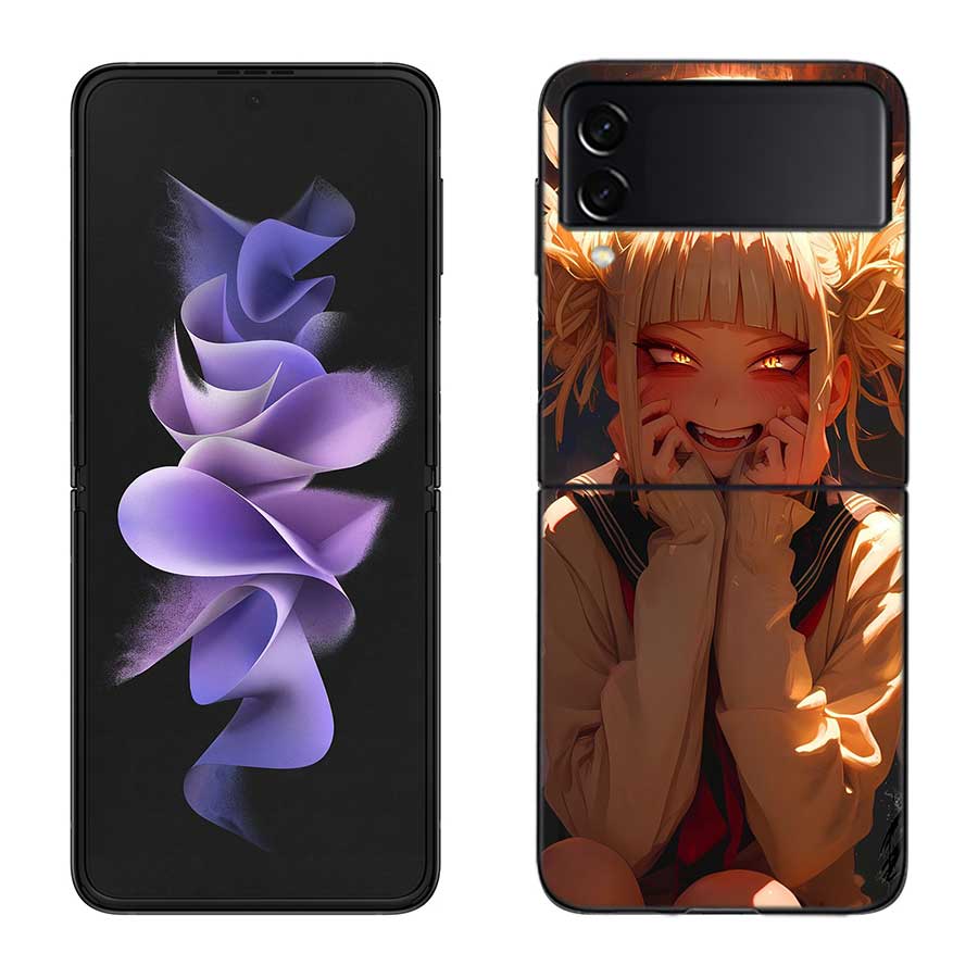 Himiko Toga Anime Phone Case For Samsung Z Flip 7 6 5G Galaxy Z Flip 5 4 3 Black Hard Cell Cover Luxury PC Shell Coque