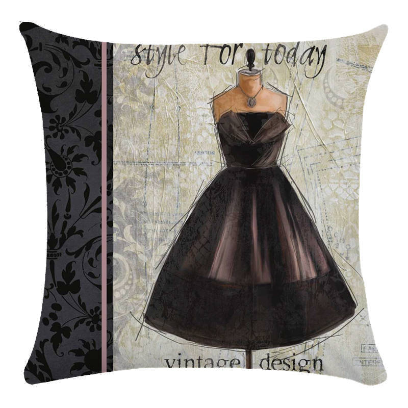 Oil Painting Princess Dress Pattern Series Digital Printing Short Plush Pillow Covers For Sofa Office Cushion Cover Home Goods