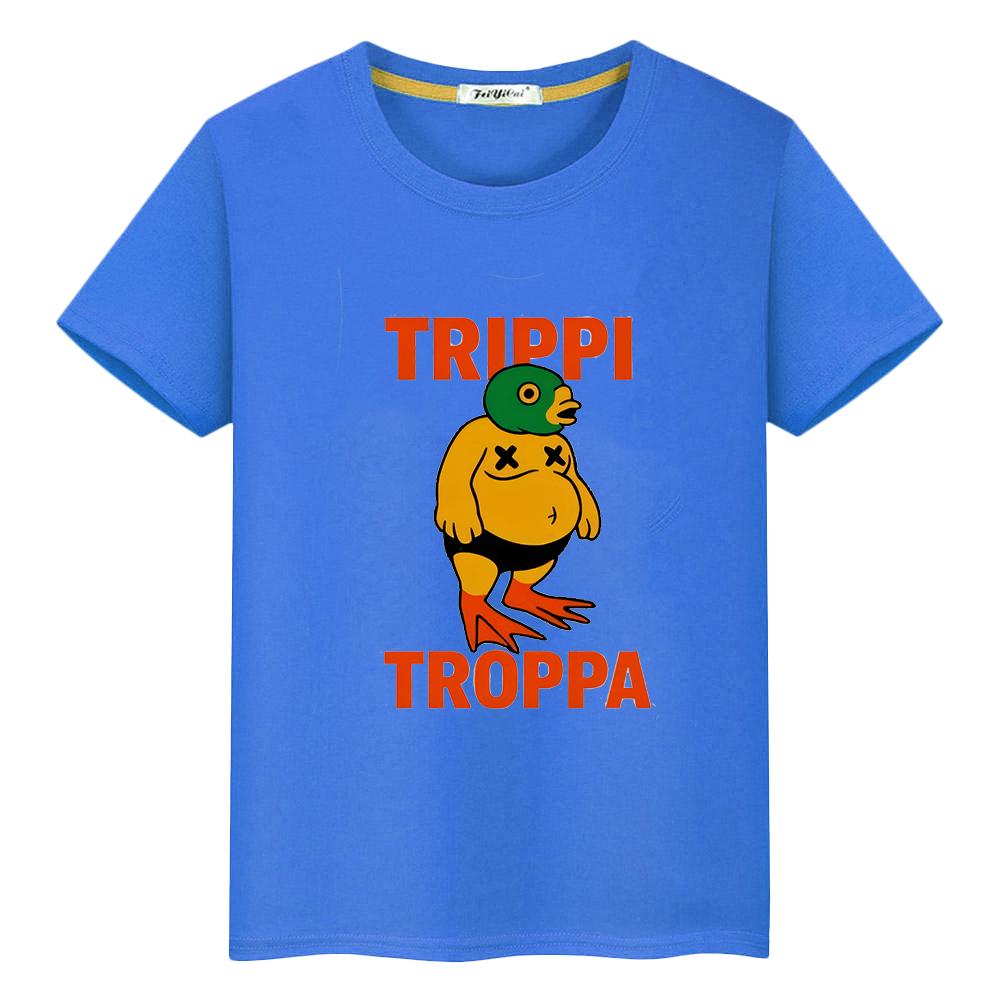 Italian Brainrot print cartoon100%Cotton Tees t shirt for kids boy 10years Anime Short  Tops kids clothes girls y2k one piece