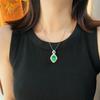Full Green Yang Green Natural Agate Green Chalcedony Pendant Female Opening Slightly Inlaid, Real Shot Fidelity