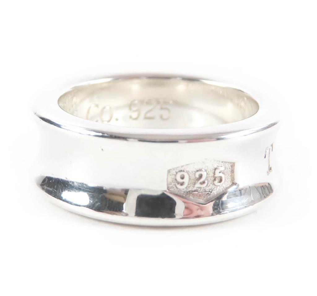 Great TIFFANY&Co. Ring Narrow Long Silver 925 Women Used