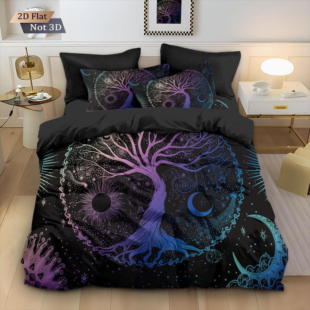 Customizable Tree of Life 3D Flannel Duvet Cover Set - 3-Piece Home Textile