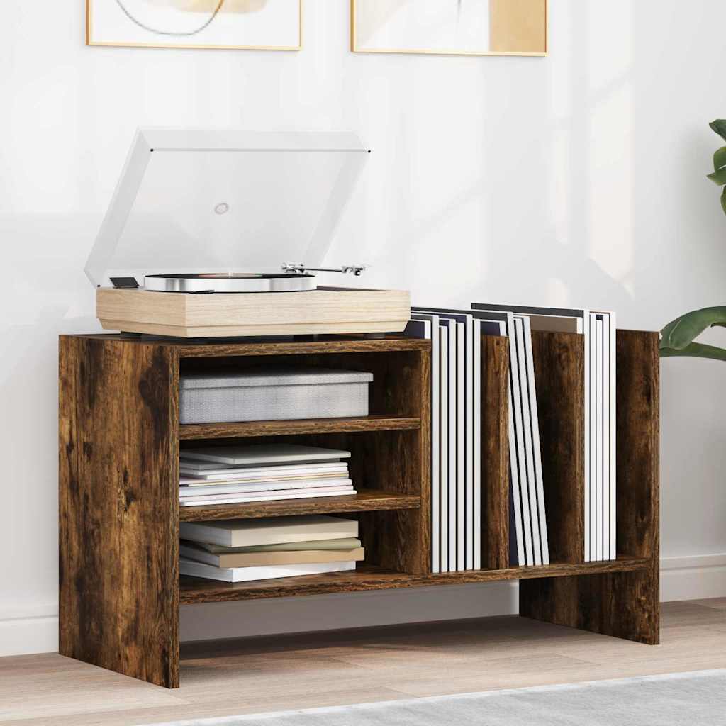 Vinyl Record Cabinet Smoked Oak 78.5 x 35 x 45 cm