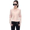 Summer Women Chiffon Blouse Shirts Ladies White Elegant Sexy V-neck Blouse Long Sleeve Shirt Female Office Shirt