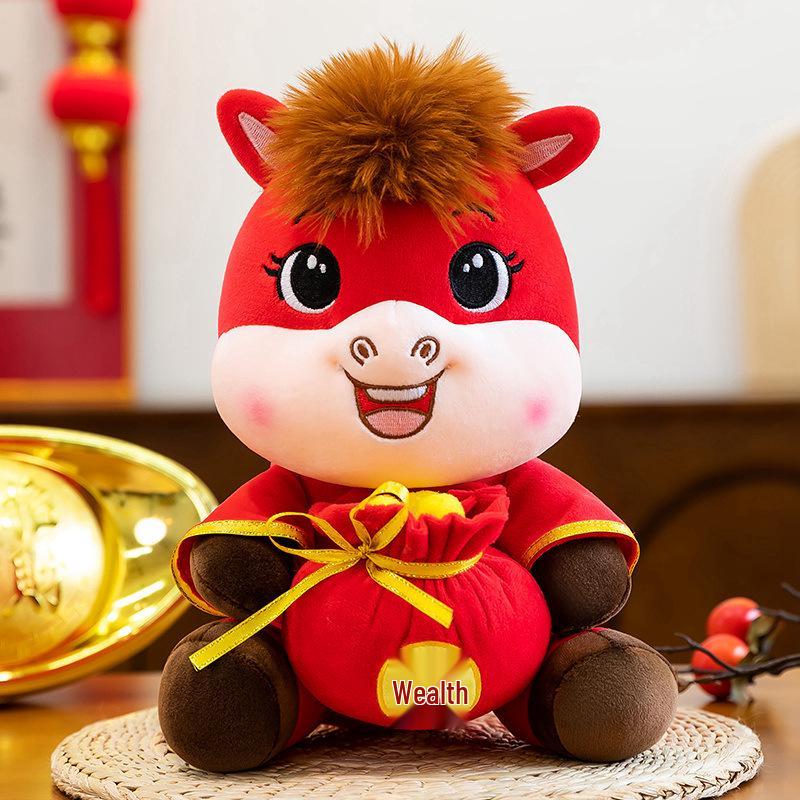 Year of the Horse Zodiac Plush Doll - Red Festive Wedding & Company Gift Ornament