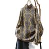 Vintage Ethno-Print Damen Halbhoher Kragen Übergröße Locker Gestrickter Pullover für Herbst/Winter