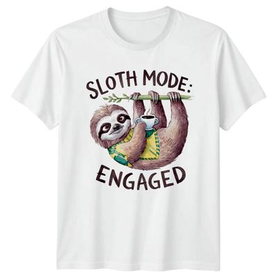 Sloth Mode Engaged TShirt Funny Animal Pun Lazy Sloth Graphic Tee