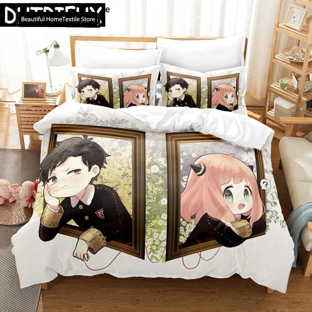 

Spy X Family 3D Anime Duvet Cover Sets Pillowcases For Boys Gift Polyester Single Twin Queen King Anya Forger Bedding Set 70x133cm 2pcs