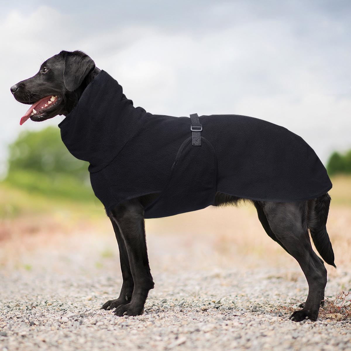 

Warm Fleece Hooded Dog Sweatshirt - Solid Color Pet Clothing XL озеро синього кольору