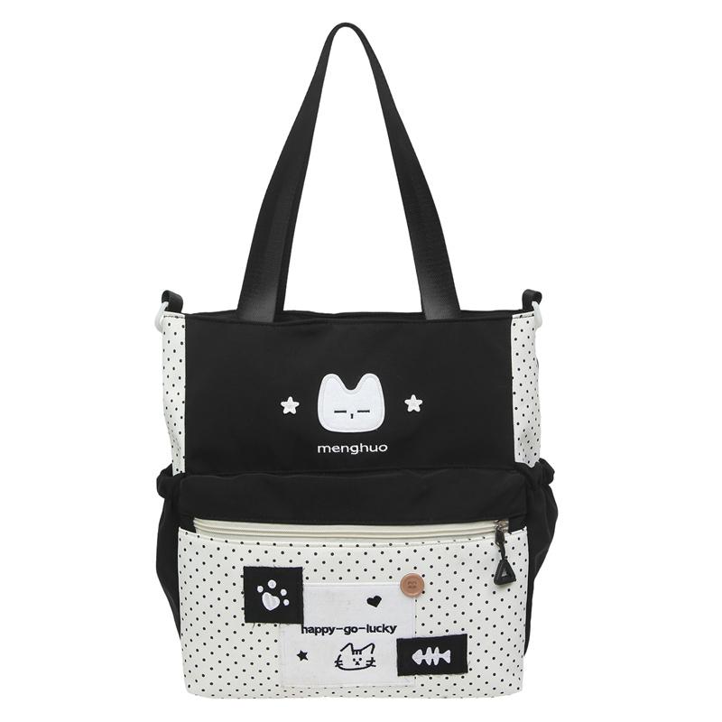 

Женская сумка кроссбоди, сумка-тоут, школьная сумка для учеников средней школы, большая вместимость, сумка на плечо чёрный