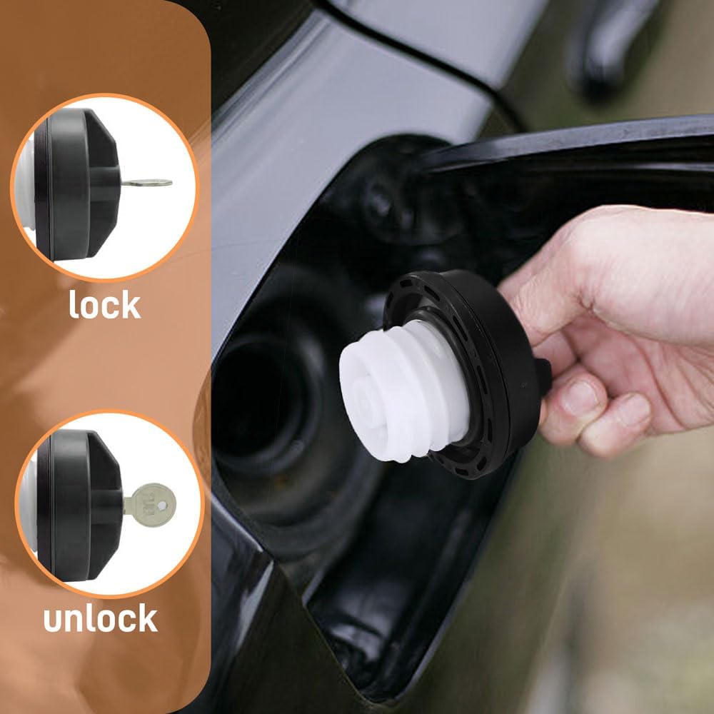 Locking Gas Cap, Fuel Tank Lock With Key, 77300-47020, 10504 Car Accessories Compatible With Toyota 4Runner, Chevy Camaro, Honda CRV, Infiniti