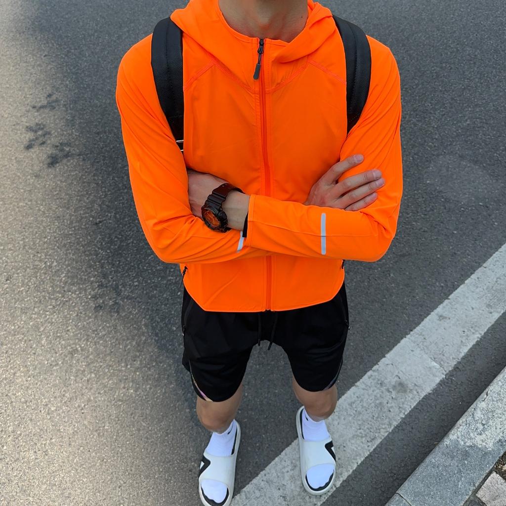 Giacca da Corsa Unisex, Giacca a Vento Sportiva da Ciclismo, Abbigliamento da Allenamento Riflettente da Esterno a Maniche Lunghe Asciugatura Rapida