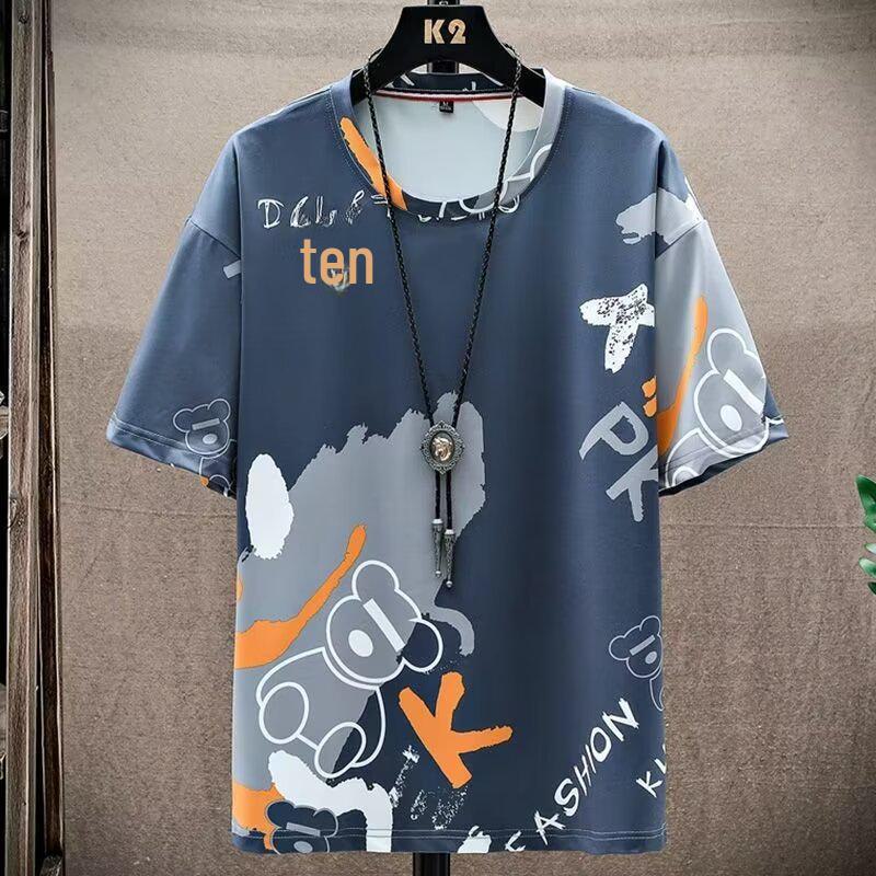 

Мужская модная летняя футболка облегающего кроя с круглым вырезом XXL