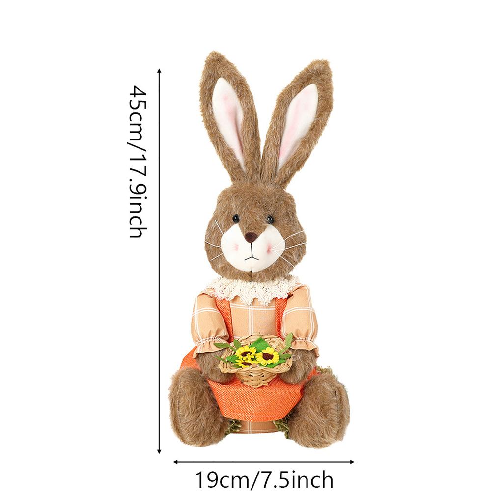 Easter Bunny Party Decor Realistic Ornament Handmade Home Store Decoration Country Retro Style Gift Window Display Prop