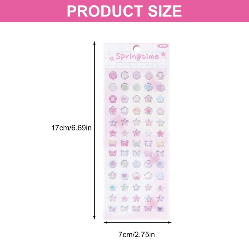 Liebevoller Epoxid Dekorativer Aufkleber Sternform Aufkleber Schreibwarenaufkleber Scrapbook-Aufkleber Klebeaufkleber für Journal