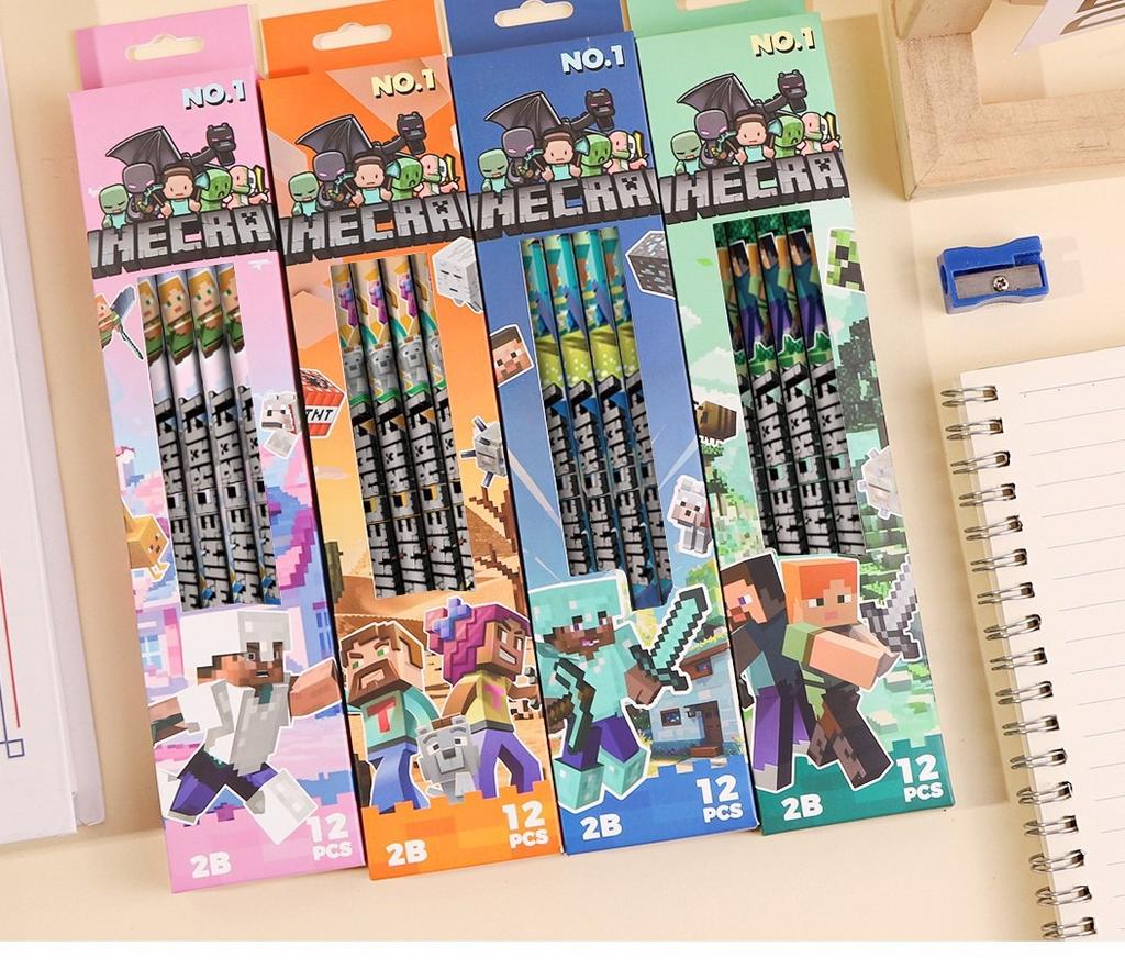 KPop 12PCS/Set Demon Hunters 2B Wooden Pencils Anime Series Pencil Stationery Writing Sketch Drawing Tools Gifts Office Supplies