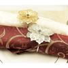 Gold Silver Napkin Rings Buckles, 12 Pcs Metal Rose Flower Napkin Buckles for Wedding Party Dinner A