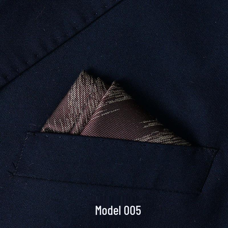 Men's British Pattern Pocket Square - Suit Wedding Banquet Accessory, Polyester Cotton Handkerchief.
