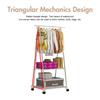 Clothes Rack 2-Tier Storage Shelves Stainless Steel Rolling Garment Rack Organizer with Wheels 2 Coat Hooks for Shoes Clothing
