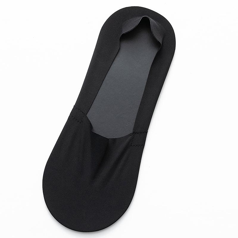 Men's Summer Towel Bottom Ice Silk Solid Color Light Mouth Sweat Absorption Non Slip No Mark Invisible Socks