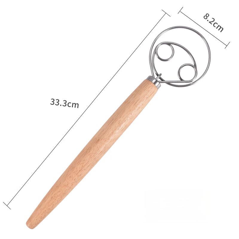 ZISIZ Wooden Handle Danish Dough Whisk