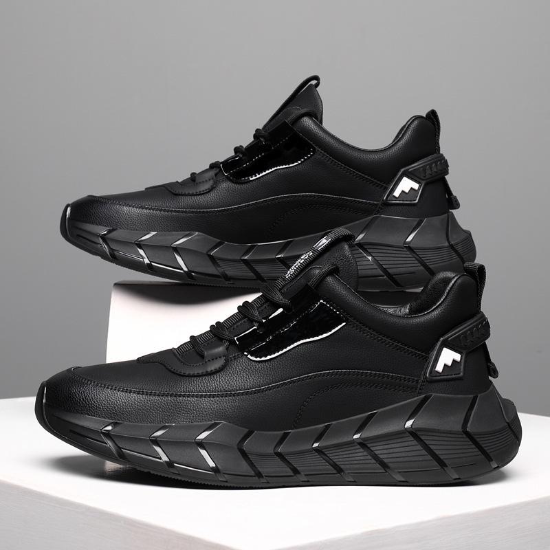 2024 Spring New Sports Shoes Men's Casual Trend Men's High-end Dad Shoes Leather Surface Breathable Running Men's Shoes