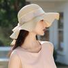Summer New Hat Women's Summer Outdoor Lafite Straw Hat Big Wave Bow Sun Hat Sun Hat