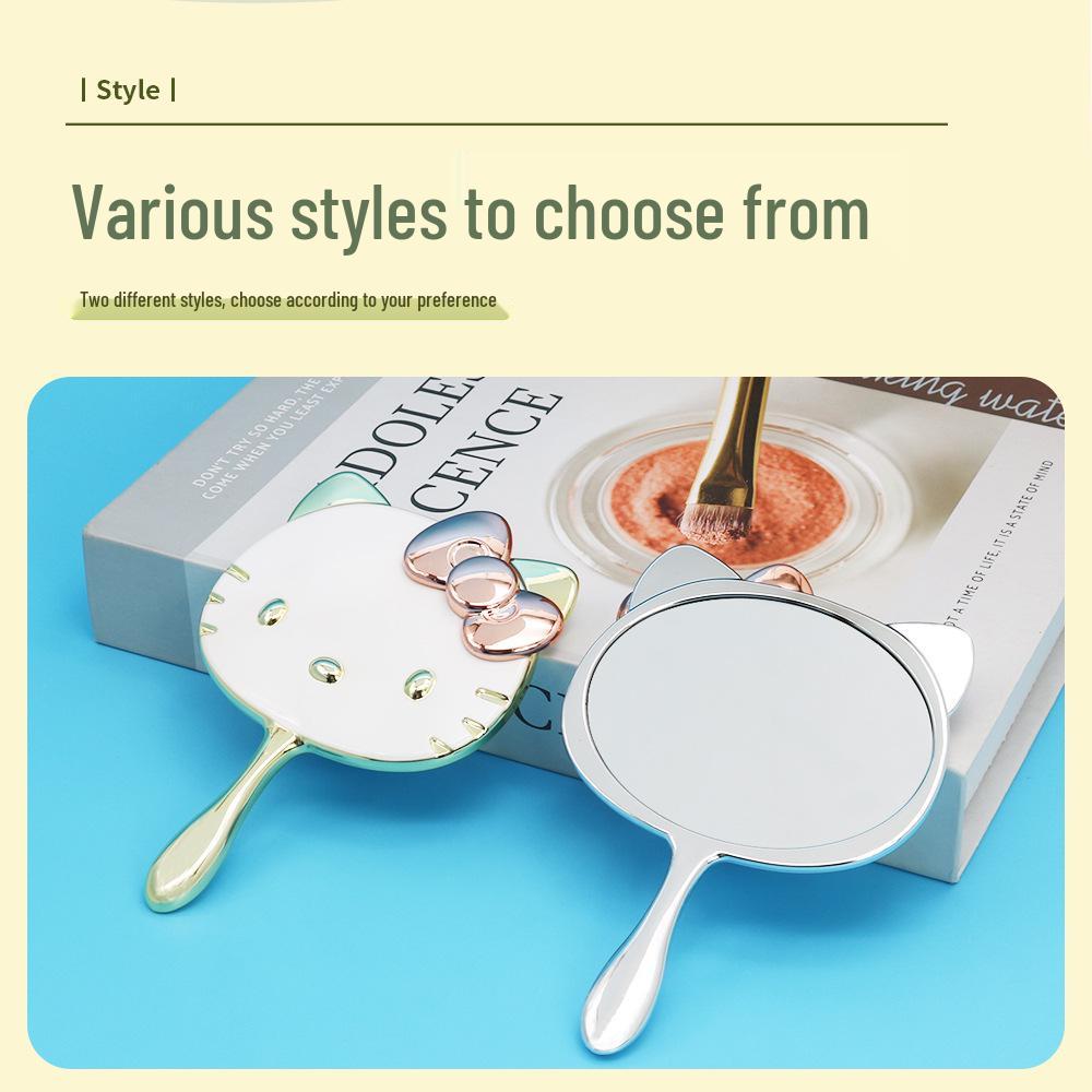 Large Handheld Makeup Mirror - Kitty Cat Design