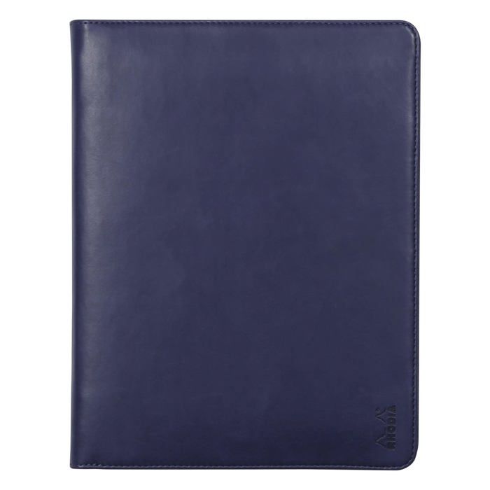 Mallette de rangement - rhodia - 168104c - similicuir bleu nuit - compatible a5 - finitions haut de gamme