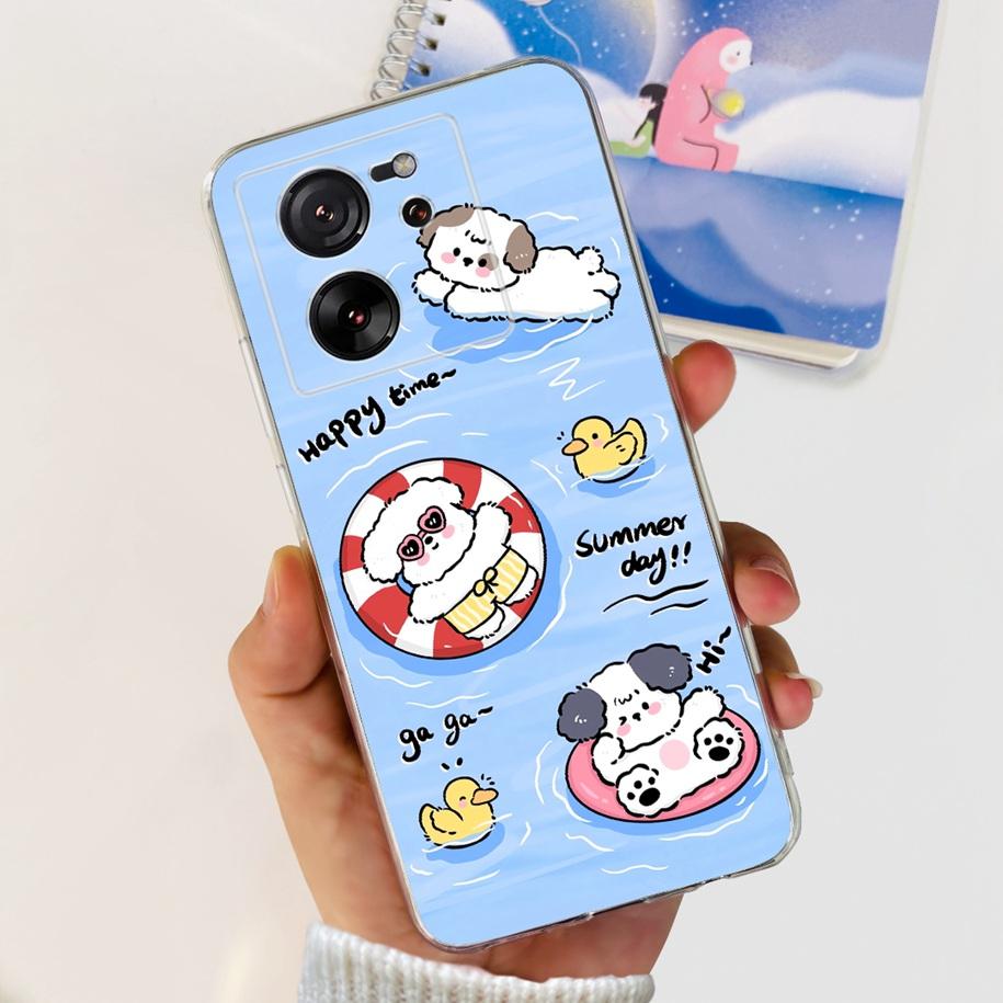 For Xiaomi 13T Pro Case Fashion Flowers Shockproof Soft Silicon Protector Clear Coque For Xiaomi 13T Phone Cases Mi 13TPro Funda