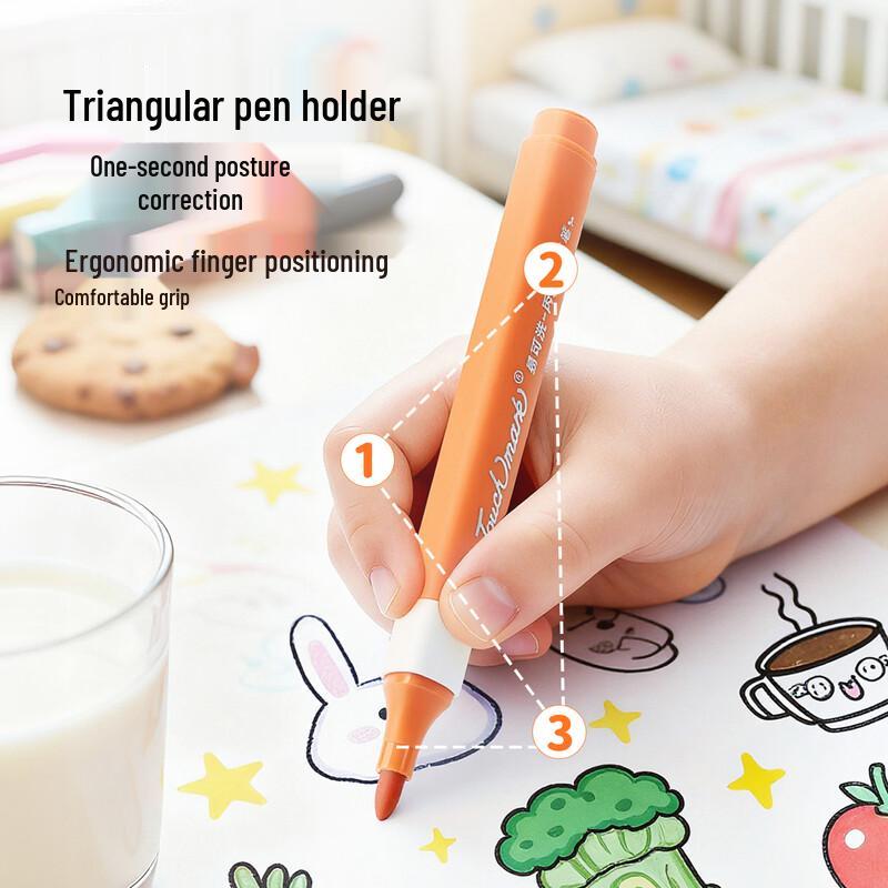 Touch Mark Kids Acrylic Marker Set - Easy-Grip Triangular Barrel